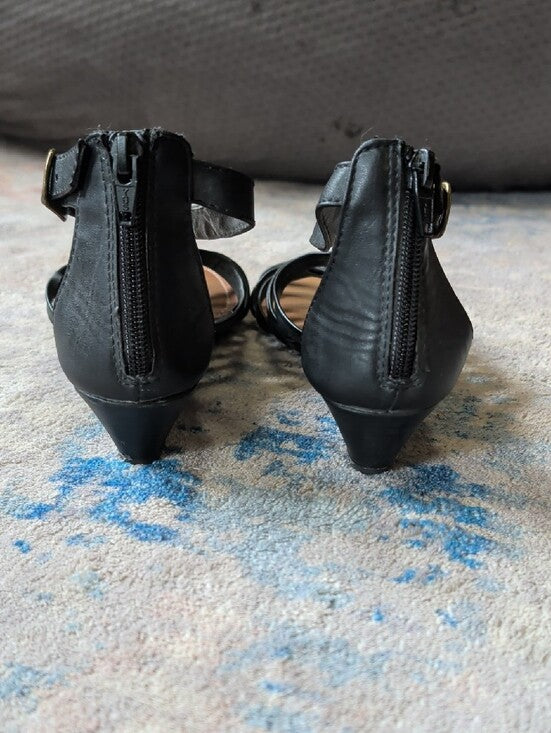 a.n.a Braided Black Gladiator Strappy Ankle Buckle Platform Sandals Women's 6 US