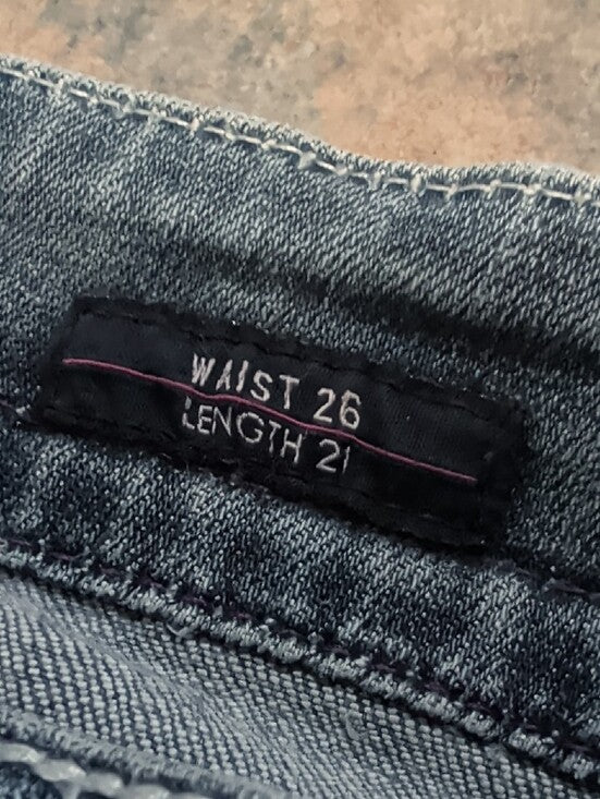 Vigoss Distressed Mid-Rise Blue Cropped Jeans Women's 26 US Y2K