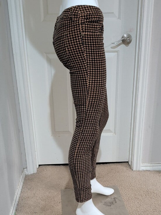 Vera Wang Houndstooth Skinny Ponte Pants Women's XS (0-2)