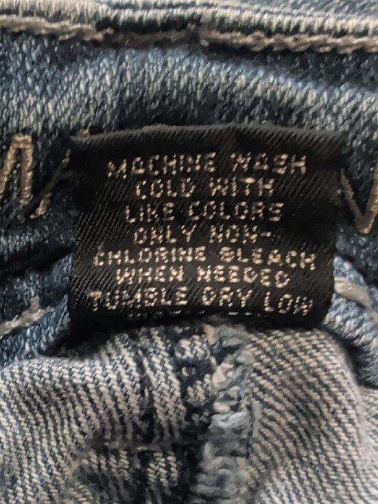 Massini Boldly Stitched Cropped Mid-Rise Blue Jeans Women's 6 Italian or 0/00 US