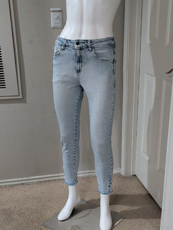 Marfinno Light Blue Cropped Skinny Jeans - Casual High-Rise - Women's 2/XS US