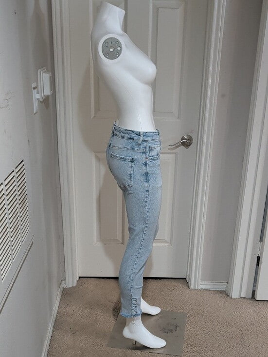 Marfinno Light Blue Cropped Skinny Jeans - Casual High-Rise - Women's 2/XS US