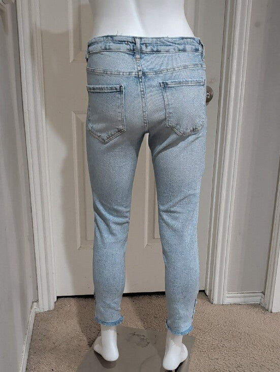 Marfinno Light Blue Cropped Skinny Jeans - Casual High-Rise - Women's 2/XS US