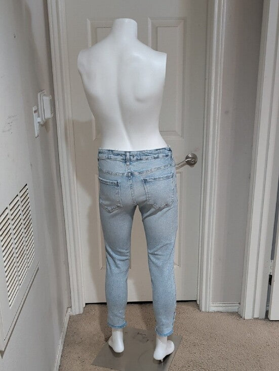 Marfinno Light Blue Cropped Skinny Jeans - Casual High-Rise - Women's 2/XS US