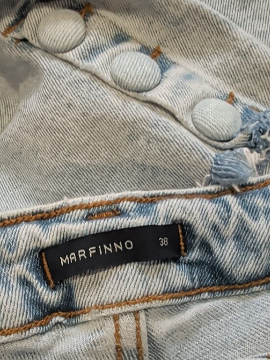 Marfinno Light Blue Cropped Skinny Jeans - Casual High-Rise - Women's 2/XS US