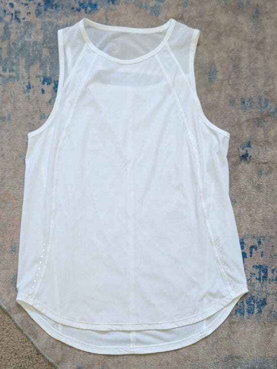 Lululemon Women's White Performance Mesh Tank Top Medium (6-8) US
