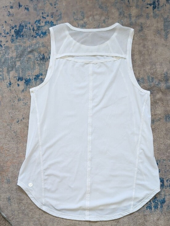Lululemon Women's White Performance Mesh Tank Top Medium (6-8) US