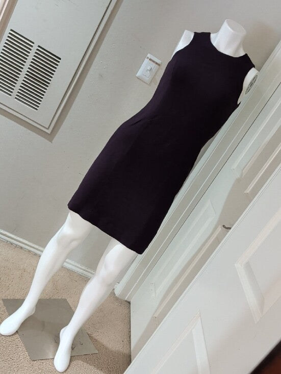 Jones New York Sleeveless Sheath Dress in Deep Plum - Classic Women's Dress 8 US