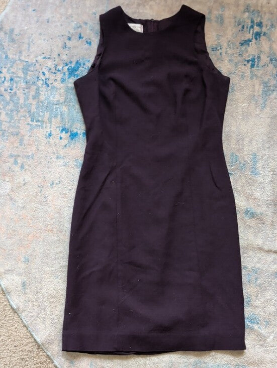Jones New York Sleeveless Sheath Dress in Deep Plum - Classic Women's Dress 8 US