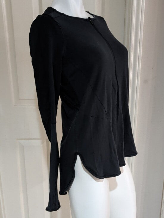 Lululemon Athletica Black Long Sleeve 3/4 Zip Pullover Women's 8 (M) US
