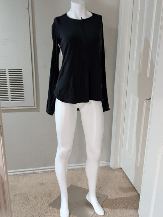 Lululemon Athletica Black Long Sleeve 3/4 Zip Pullover Women's 8 (M) US