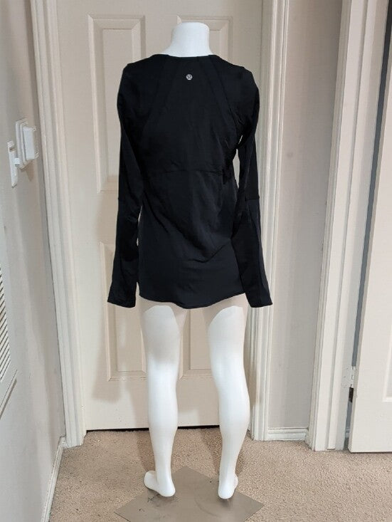 Lululemon Athletica Black Long Sleeve 3/4 Zip Pullover Women's 8 (M) US