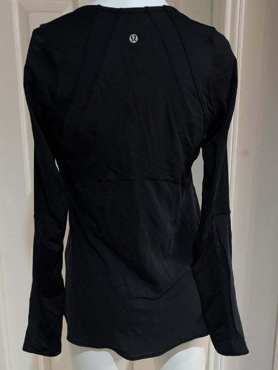 Lululemon Athletica Black Long Sleeve 3/4 Zip Pullover Women's 8 (M) US