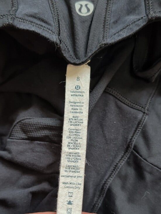 Lululemon Athletica Black Long Sleeve 3/4 Zip Pullover Women's 8 (M) US
