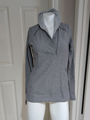 Lululemon Athletica Heather Gray Quarter-Zip Hooded Pullover Women's 8 (M) US