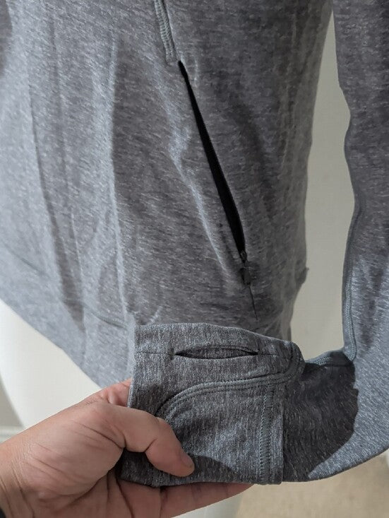 Lululemon Athletica Heather Gray Quarter-Zip Hooded Pullover Women's 8 (M) US