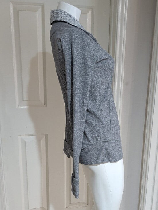 Lululemon Athletica Heather Gray Quarter-Zip Hooded Pullover Women's 8 (M) US