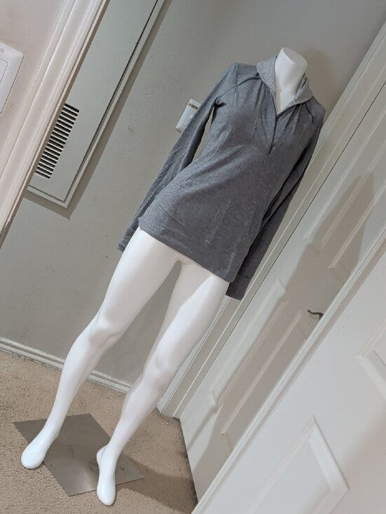 Lululemon Athletica Heather Gray Quarter-Zip Hooded Pullover Women's 8 (M) US