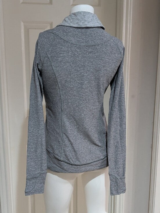 Lululemon Athletica Heather Gray Quarter-Zip Hooded Pullover Women's 8 (M) US
