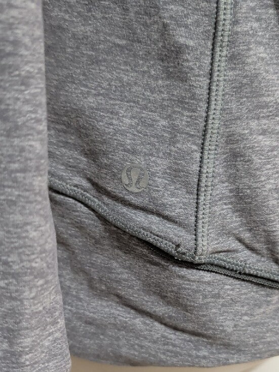 Lululemon Athletica Heather Gray Quarter-Zip Hooded Pullover Women's 8 (M) US