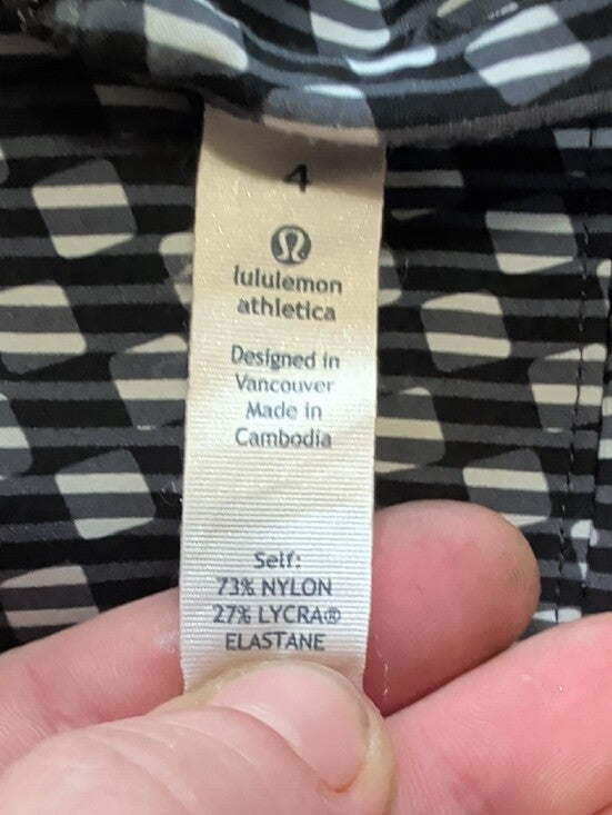 Lululemon Athletica Sleeveless Black and White Athletic Fit & Flare Dress Size 4 US