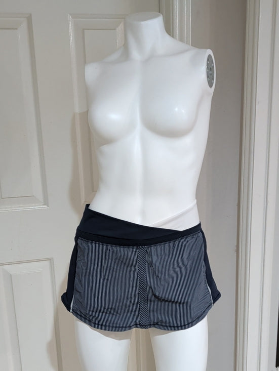 Lululemon Athletica Black Pinstripe Skort with Wrap Waistband Women's 6 (M) US