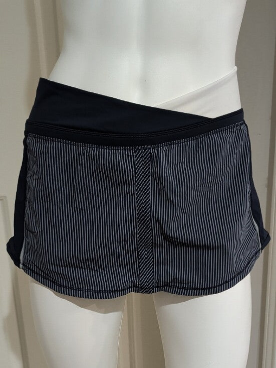 Lululemon Athletica Black Pinstripe Skort with Wrap Waistband Women's 6 (M) US