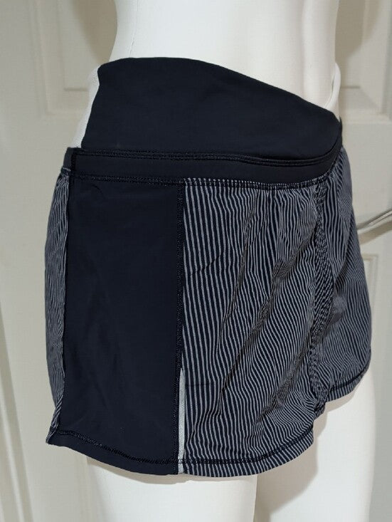 Lululemon Athletica Black Pinstripe Skort with Wrap Waistband Women's 6 (M) US