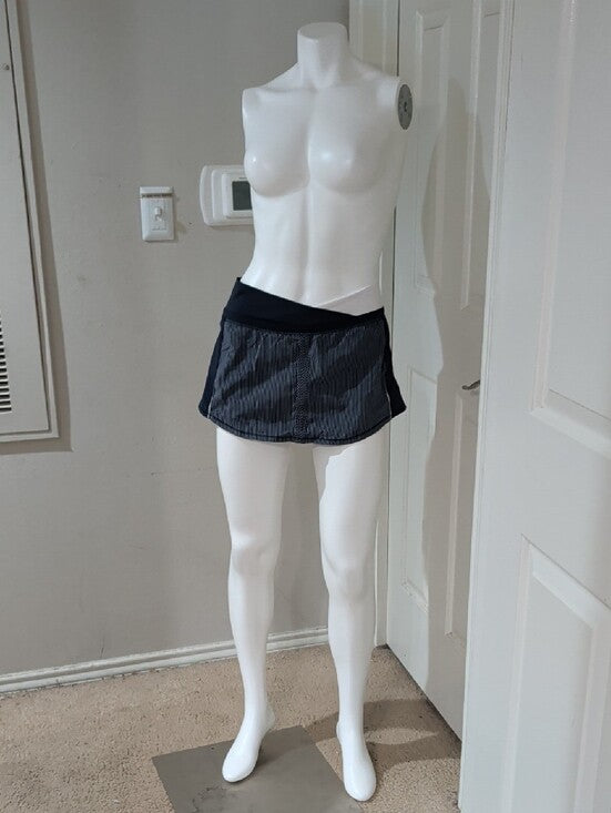 Lululemon Athletica Black Pinstripe Skort with Wrap Waistband Women's 6 (M) US