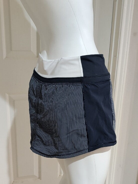 Lululemon Athletica Black Pinstripe Skort with Wrap Waistband Women's 6 (M) US