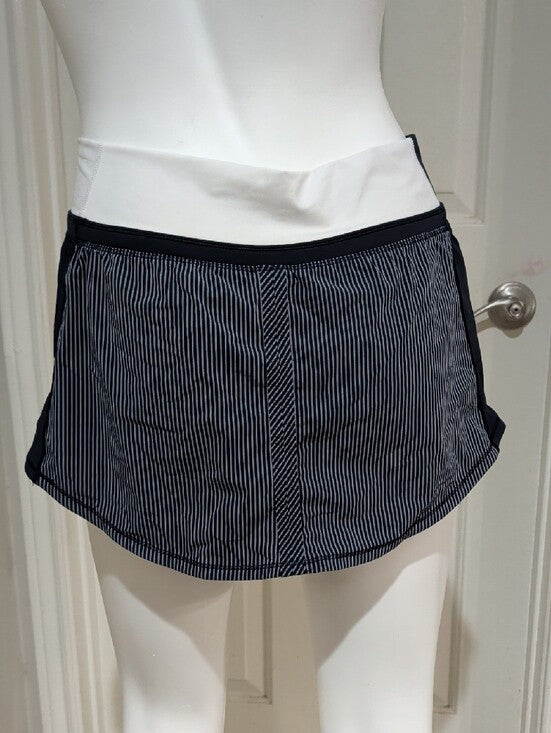 Lululemon Athletica Black Pinstripe Skort with Wrap Waistband Women's 6 (M) US