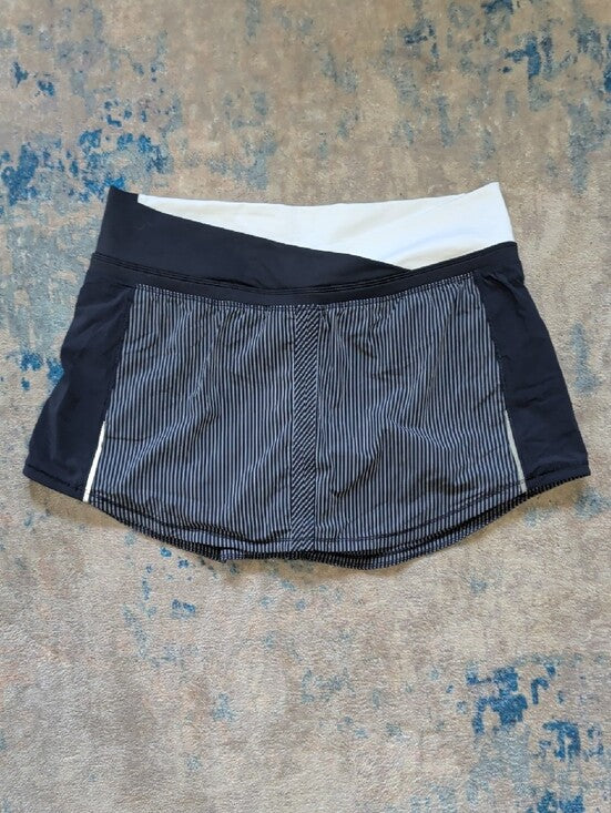 Lululemon Athletica Black Pinstripe Skort with Wrap Waistband Women's 6 (M) US