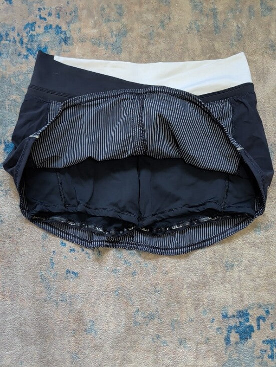 Lululemon Athletica Black Pinstripe Skort with Wrap Waistband Women's 6 (M) US