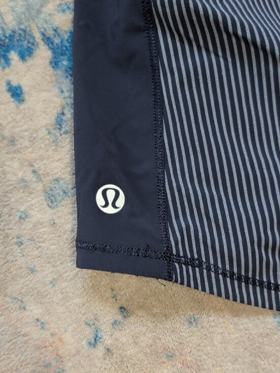 Lululemon Athletica Black Pinstripe Skort with Wrap Waistband Women's 6 (M) US