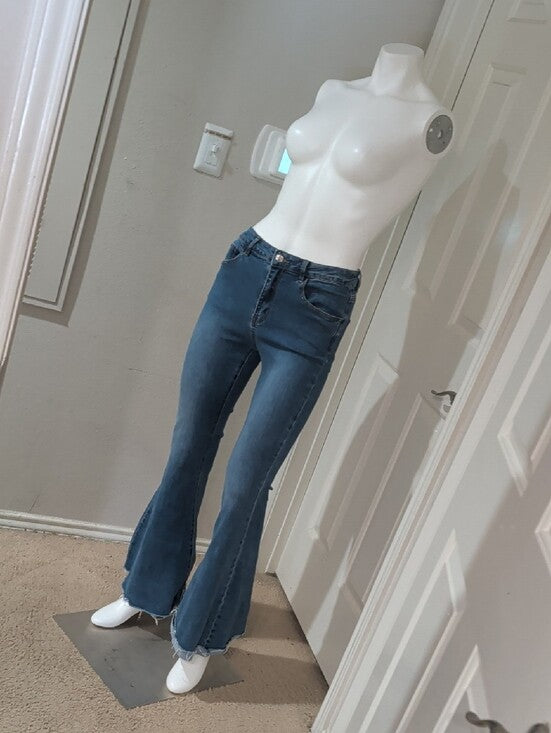 Forever 21 Blue High-Rise Stretch Flare Jeans Women's 27 US