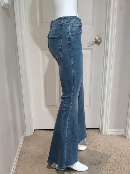Forever 21 Blue High-Rise Stretch Flare Jeans Women's 27 US