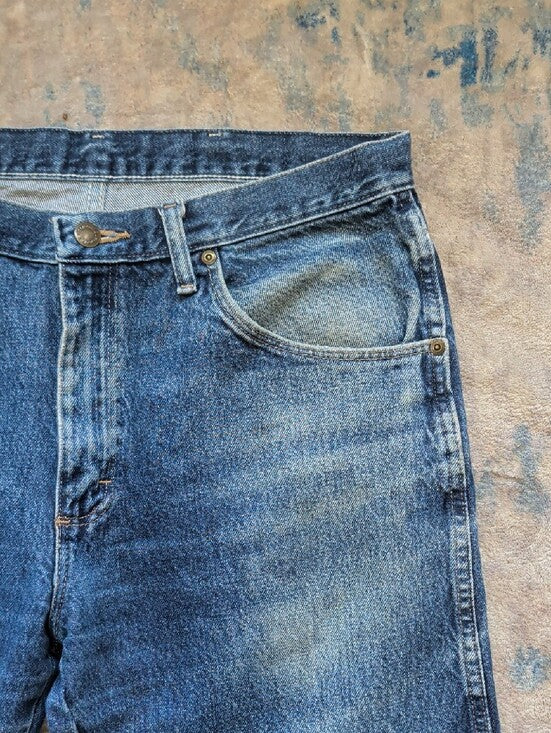 Wrangler Straight Denim Jeans in Faded Blue Men's 32x30