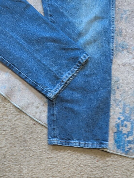 Wrangler Straight Denim Jeans in Faded Blue Men's 32x30