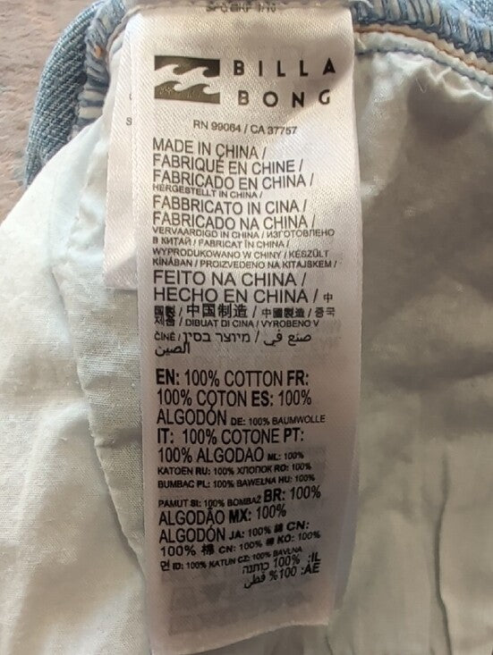 Billabong Light Blue High-Rise Denim Shorts Women's 28 US