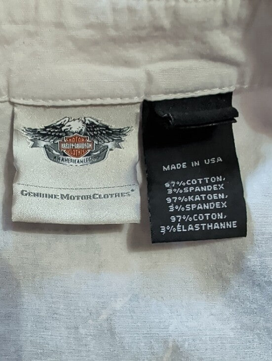 Harley-Davidson White Sleeveless Zip Front Shirt w/ Embroidered Logo Women's 1X US