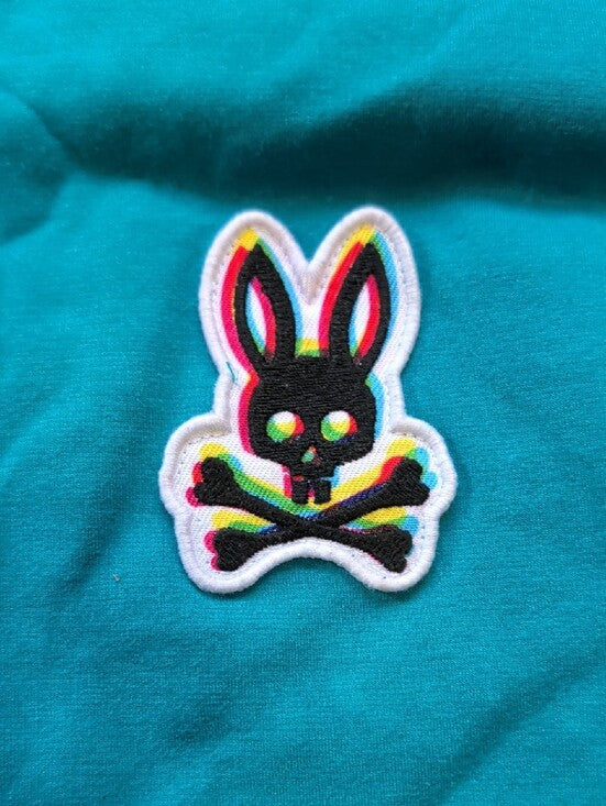 Psycho Bunny Kids Teal Hooded Zip-Up Jacket w/ Bunny Patch Boy's Medium (10-12)