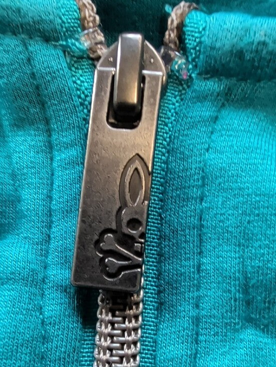 Psycho Bunny Kids Teal Hooded Zip-Up Jacket w/ Bunny Patch Boy's Medium (10-12)