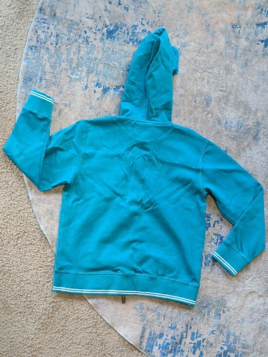 Psycho Bunny Kids Teal Hooded Zip-Up Jacket w/ Bunny Patch Boy's Medium (10-12)
