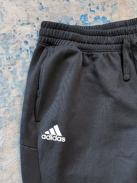 adidas Black Joggers with White Logo Sweatpants Men's XL