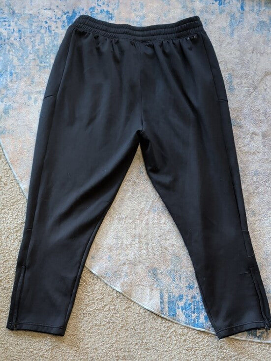 adidas Black Joggers with White Logo Sweatpants Men's XL
