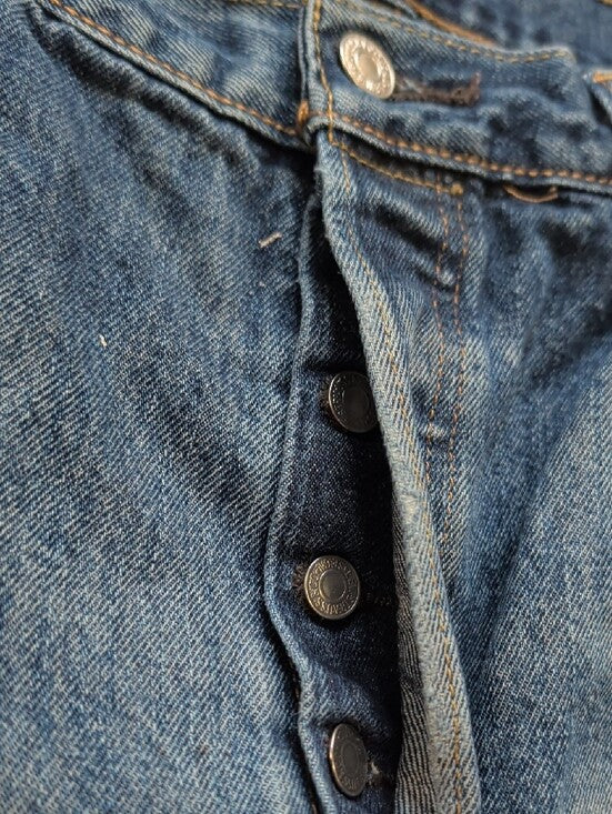Levi's Distressed Straight Fit Blue Denim Jeans Men's 38x34 US
