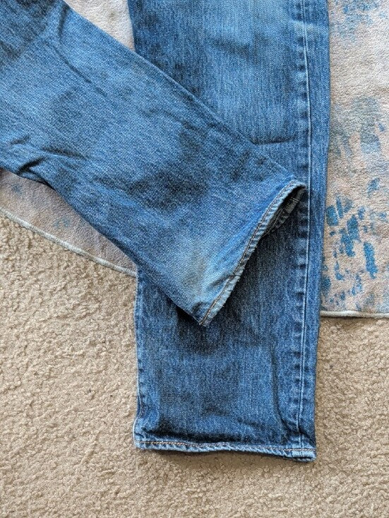 Levi's Distressed Straight Fit Blue Denim Jeans Men's 38x34 US