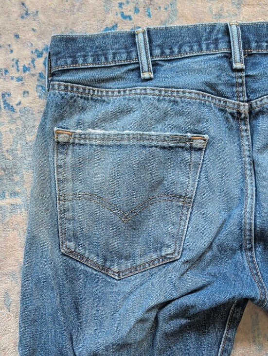 Levi's Distressed Straight Fit Blue Denim Jeans Men's 38x34 US