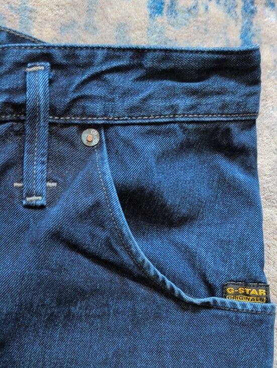 G-Star Slim Straight Jeans in Dark Blue Men's 36x35 US