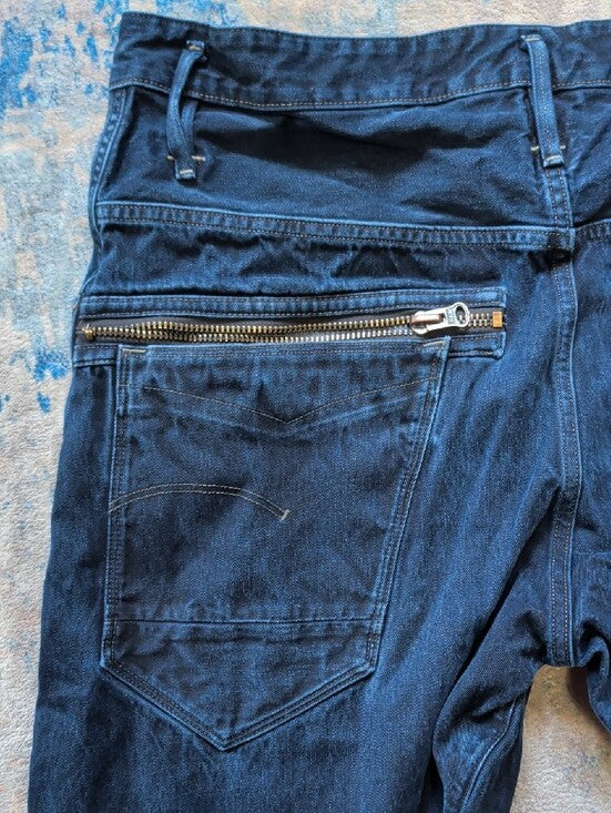 G-Star Slim Straight Jeans in Dark Blue Men's 36x35 US